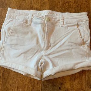 American Eagle White Midi Shorts